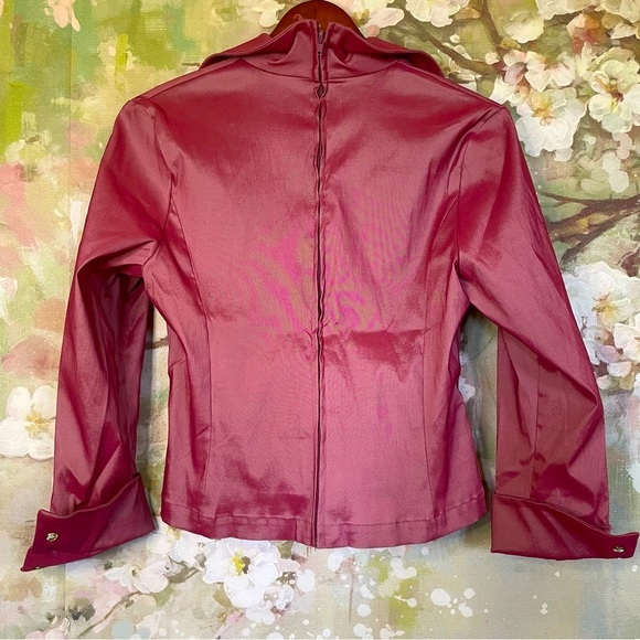 •TADASHI•Shimmery Collared‎ Wrap Jacket•Sz S/M - Picture 3 of 4